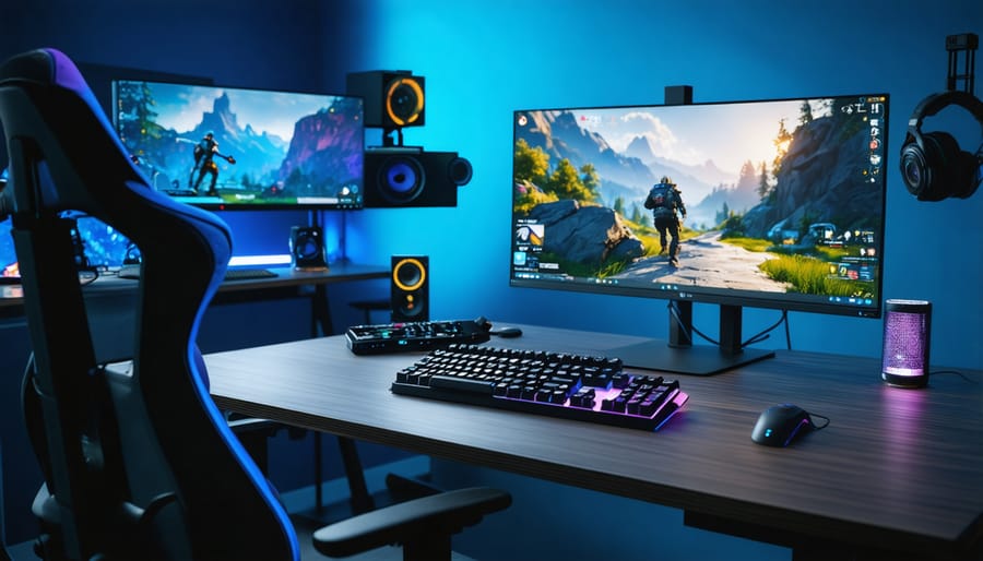 Professional studio microphone with pop filter on boom arm for broadcast audio